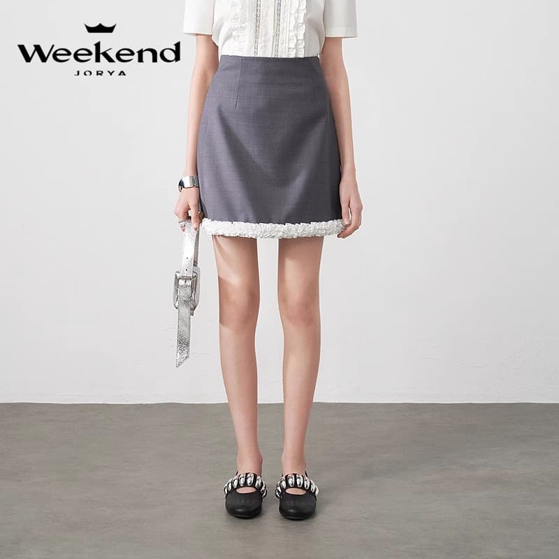 Юбка JORYAweekend Повседневные короткие юбки женские серые - изображение 5
