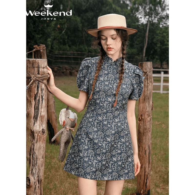 Платье JORYAweekend Короткое платье с короткими рукавами для женщин - изображение 5