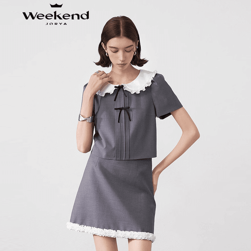 Юбка JORYAweekend Повседневные короткие юбки женские серые - изображение 3
