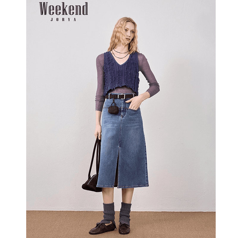 JORYAweekend Джинсовая длинная юбка для женщин - изображение 2