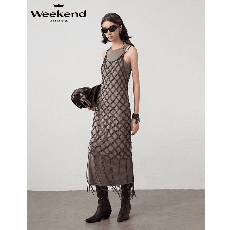 JORYAweekend Платье-комбинация Женское Светло-Кофейное - изображение 4