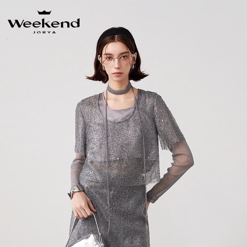 JORYAweekend Кружевной длинный рукав топ женский - изображение 3