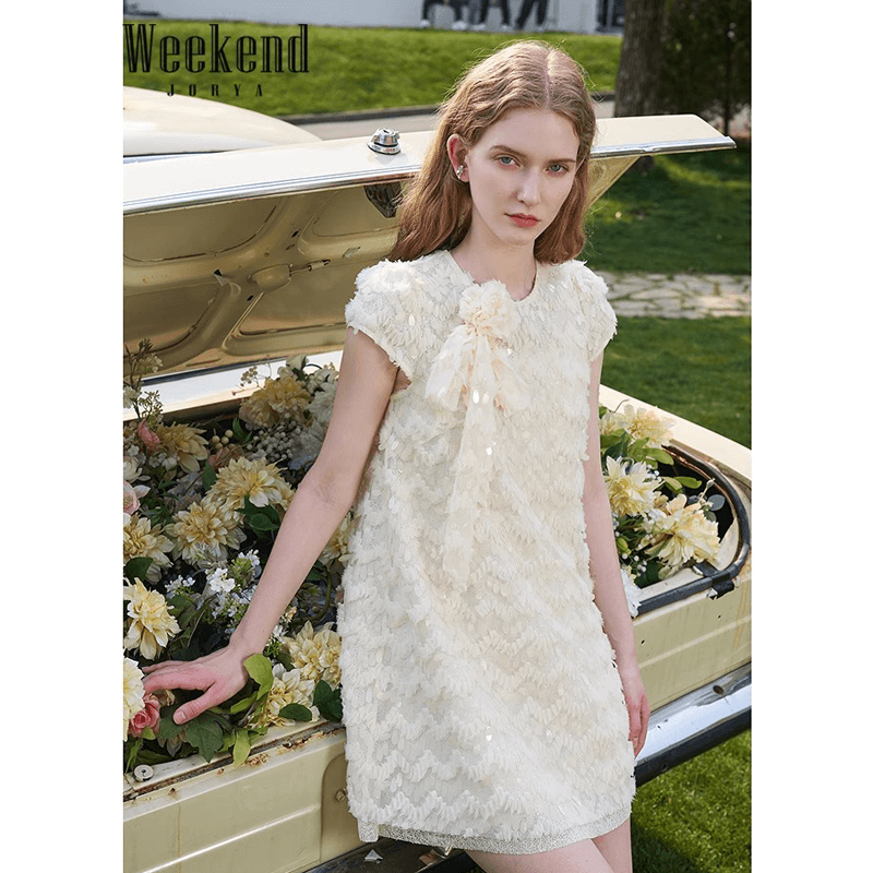 Платье JORYAweekend Короткое платье с короткими рукавами для женщин - изображение 1