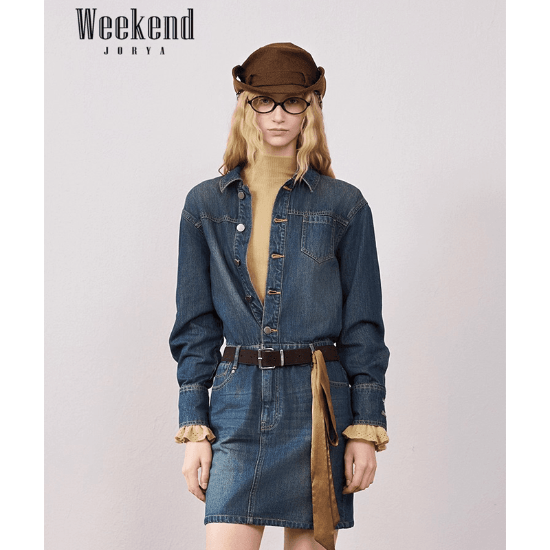 Платье JORYAweekend Длинное платье с длинными рукавами для женщин - изображение 4