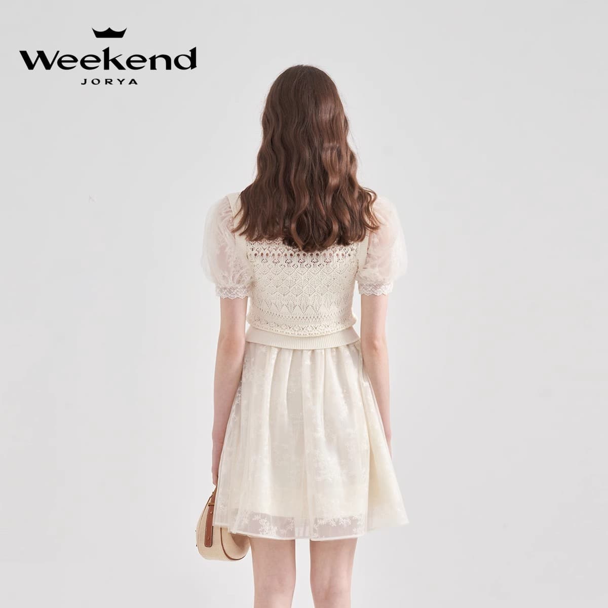Платье JORYAweekend Короткое платье с короткими рукавами женское бежевое - изображение 1