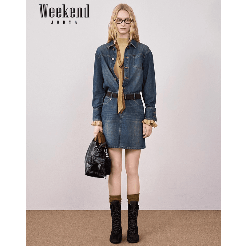 Платье JORYAweekend Длинное платье с длинными рукавами для женщин - изображение 3