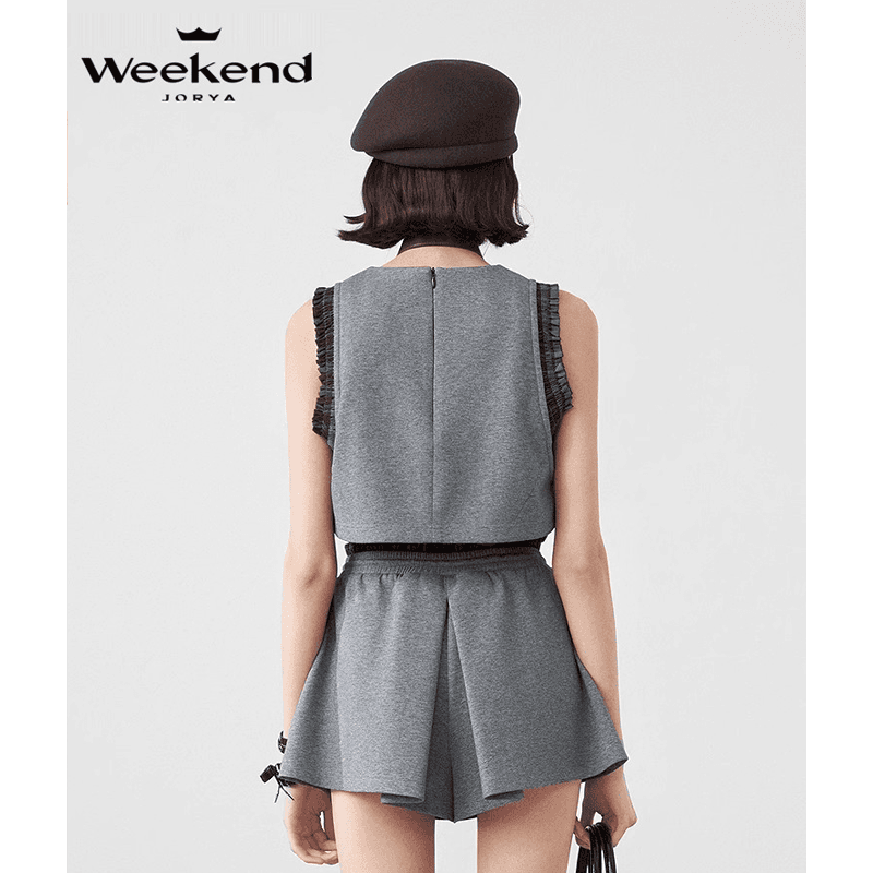Шорты JORYAweekend x YISHUJIA LIANMINGKUAN Повседневные шорты женские серые - изображение 1