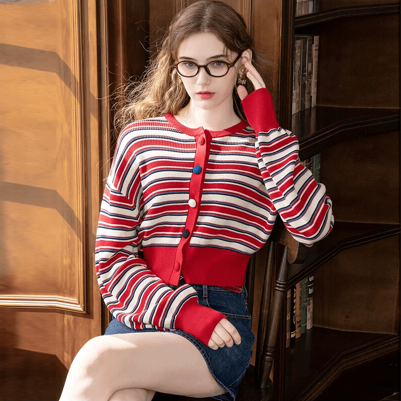 Кофта JORYAweekend Трикотаж Женский Красный Белый - изображение 3