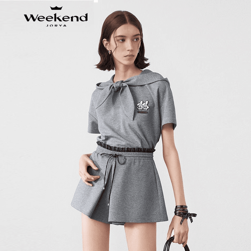 Шорты JORYAweekend x YISHUJIA LIANMINGKUAN Повседневные шорты женские серые - изображение 2