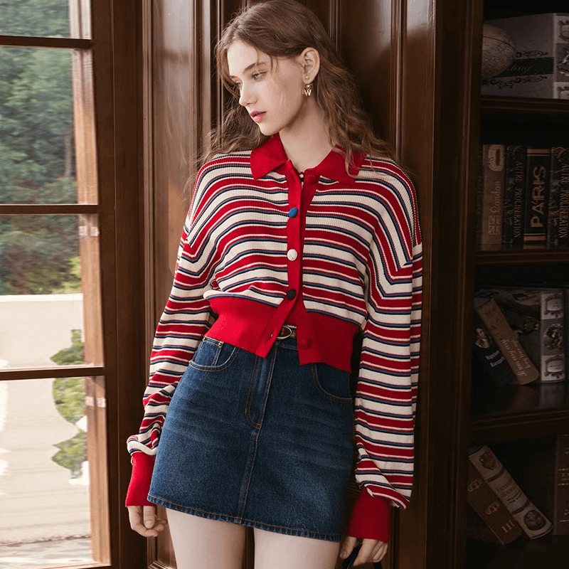 Кофта JORYAweekend Трикотаж Женский Красный Белый - изображение 4