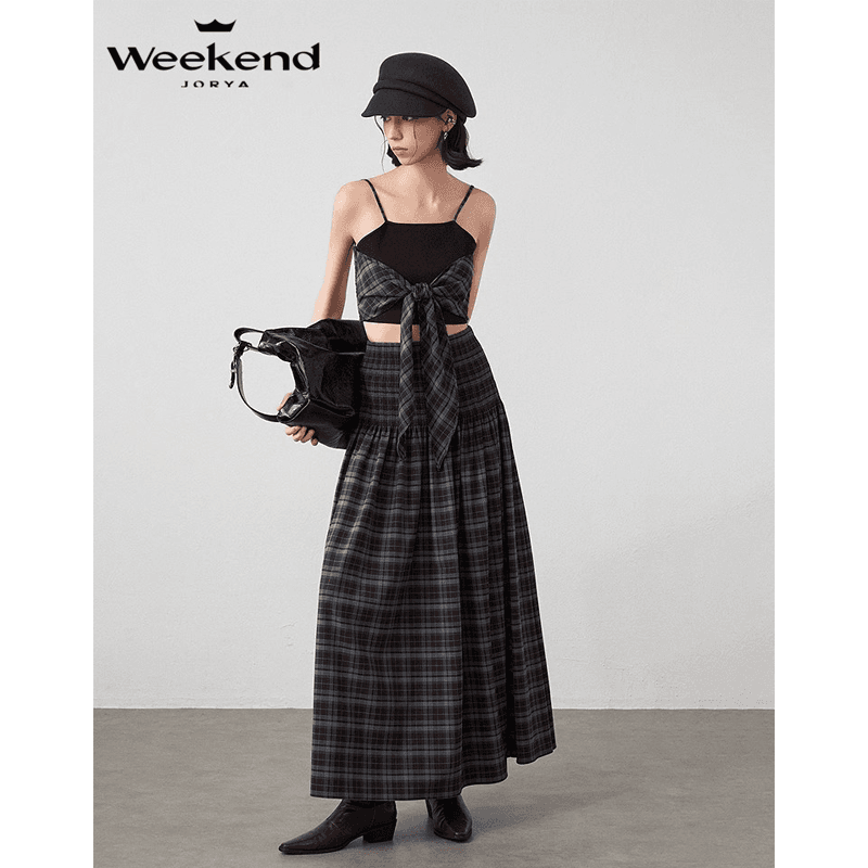 Юбка JORYAweekend Повседневная длинная юбка женская цвет синий кофе - изображение 2