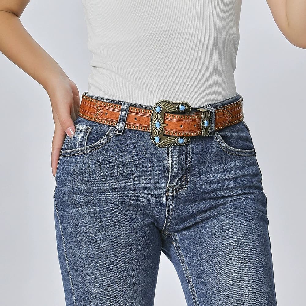 Ремень JEANSWEST ПУ (полиуретан) Искусственная кожа Сплав Кожаные ремни Женские 4CM - изображение 2