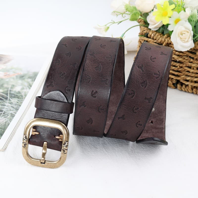 Ремень JEANSWEST Ремни из коровьей кожи унисекс ширина 3,8 см - изображение 5