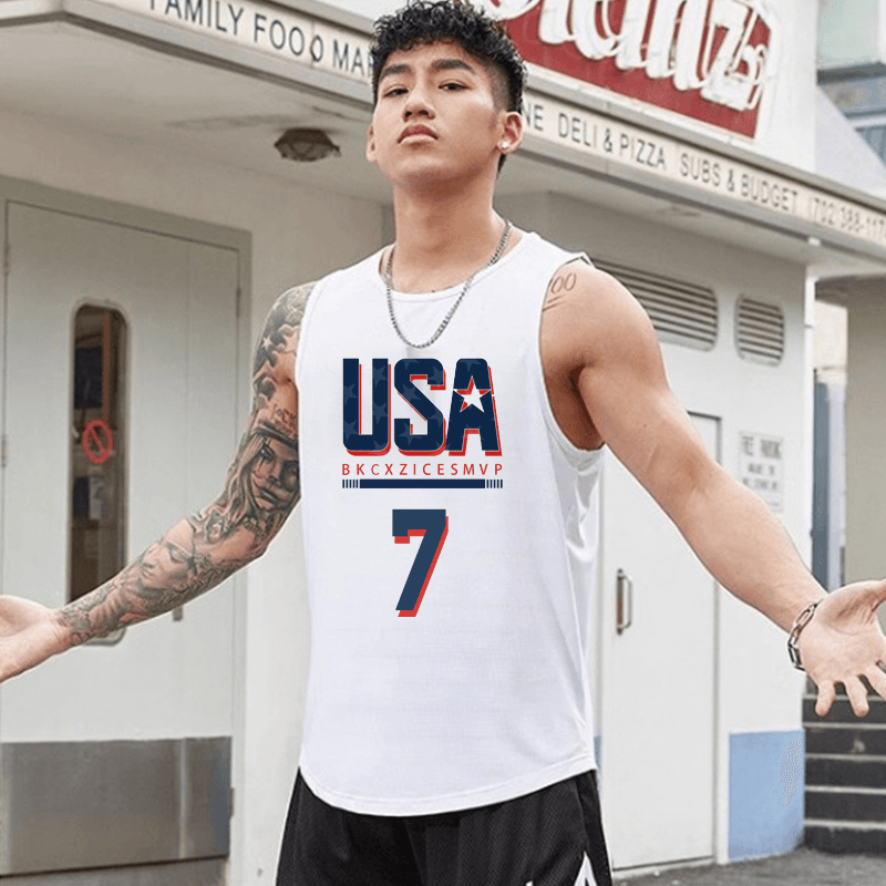 Майка BKCXZICE Running Fitness Быстросохнущий верх Свободный покрой Круглый вырез Дышащий Sleeveless Sports Shirt Мужской - изображение 3