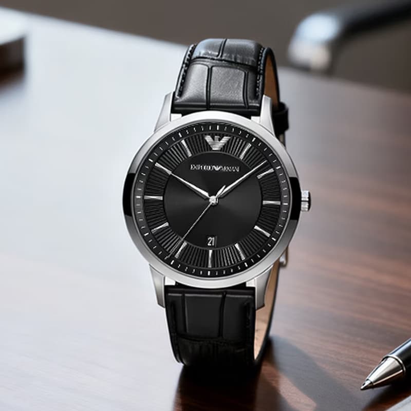 Механические часы EMPORIO ARMANI Кварцевый механизм Мужские часы 43 мм Черный - изображение 6