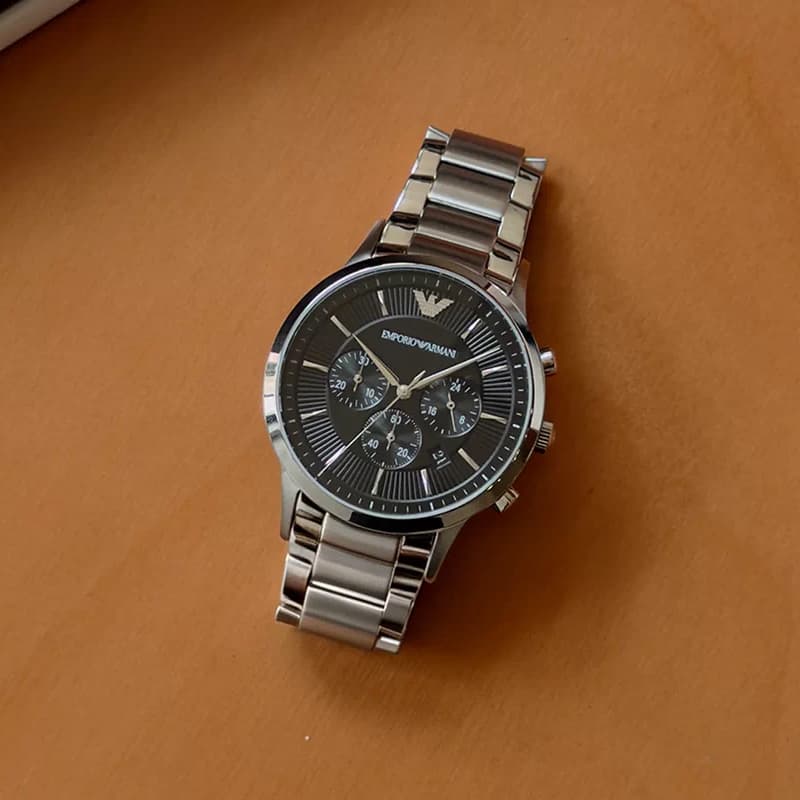Механические часы EMPORIO ARMANI Кварцевый механизм Мужские часы 43 мм Черный - изображение 7