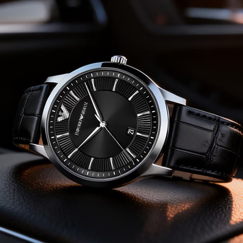 Механические часы EMPORIO ARMANI Кварцевый механизм Мужские часы 43 мм Черный - изображение 7