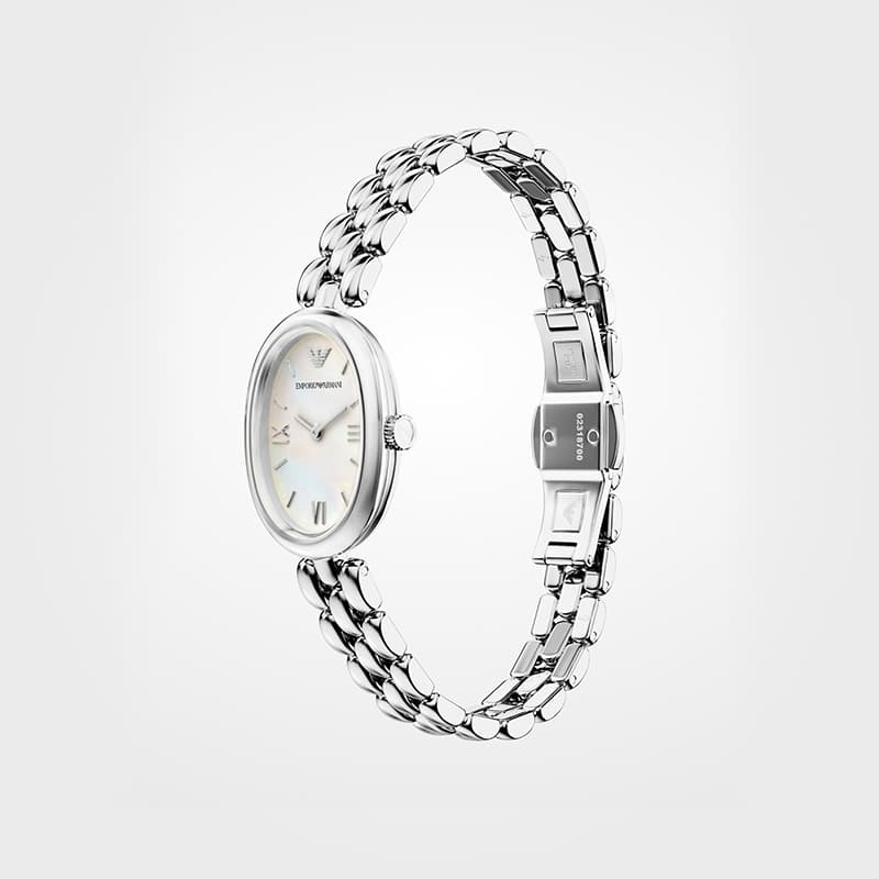 Механические часы Emporio Armani White Moonlight Collection Обхват запястья Часы Кварцевый механизм Нержавеющая сталь Шнуровка - изображение 4