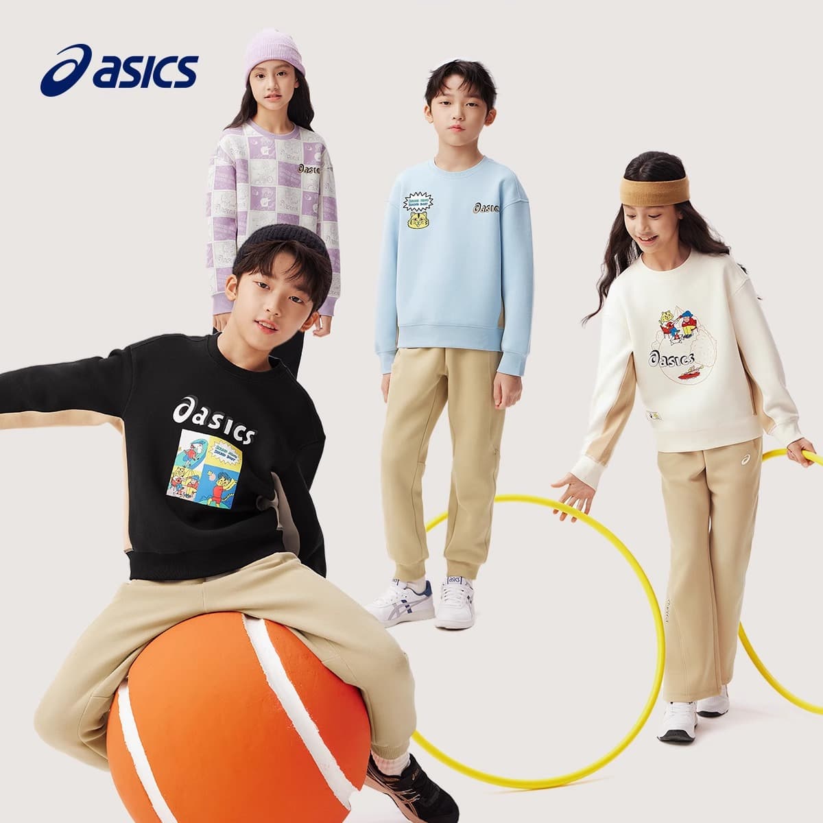 Кофта ASICS x Jun Oson Свитшот Urban Fashion Розовый Детский - изображение 3
