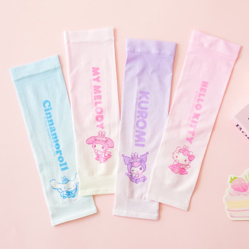 Sanrio Kuromi My Melody Cinnamoroll Летний Малыш Охлаждающие рукава с UV-защитой Тонкий Дышащий Мультяшный Милый 95% полиамид, 5% эластан Детский - изображение 3