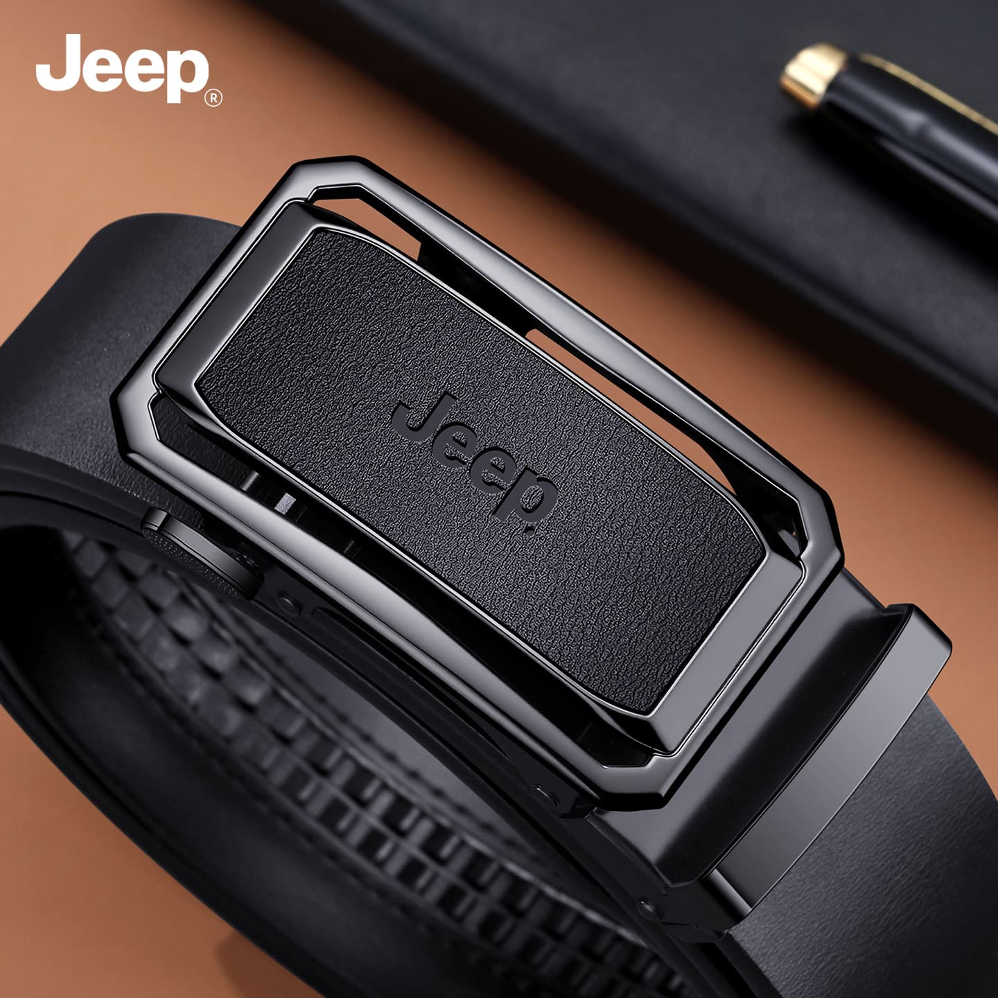 Ремень Jeep Спилок коровья кожа ремни мужские 3,5 см - изображение 5