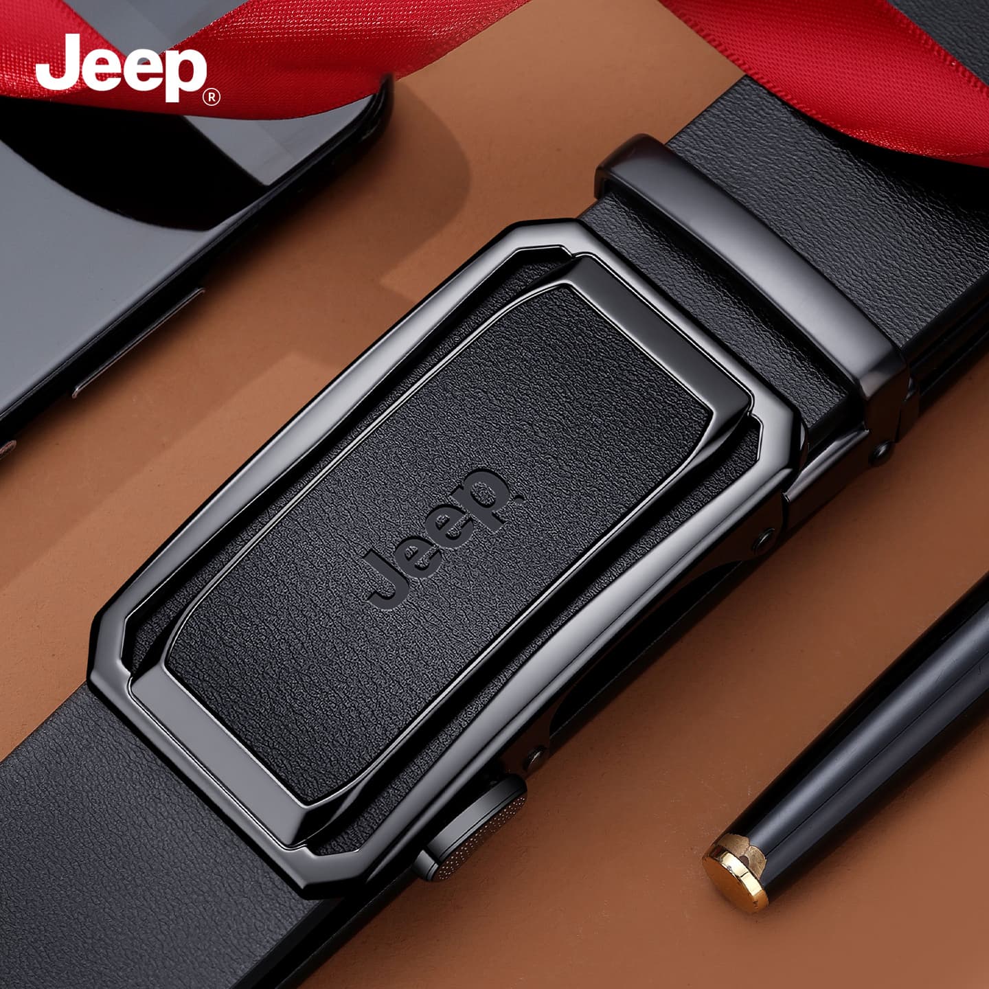 Ремень Jeep Спилок коровья кожа ремни мужские 3,5 см - изображение 3