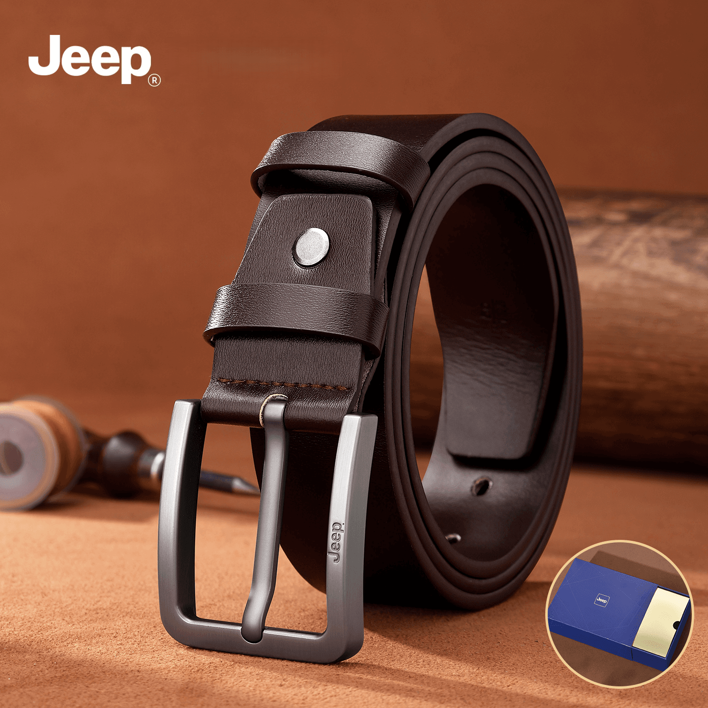 Ремень Jeep Ремни из коровьей кожи мужской 3,8 см - изображение 2
