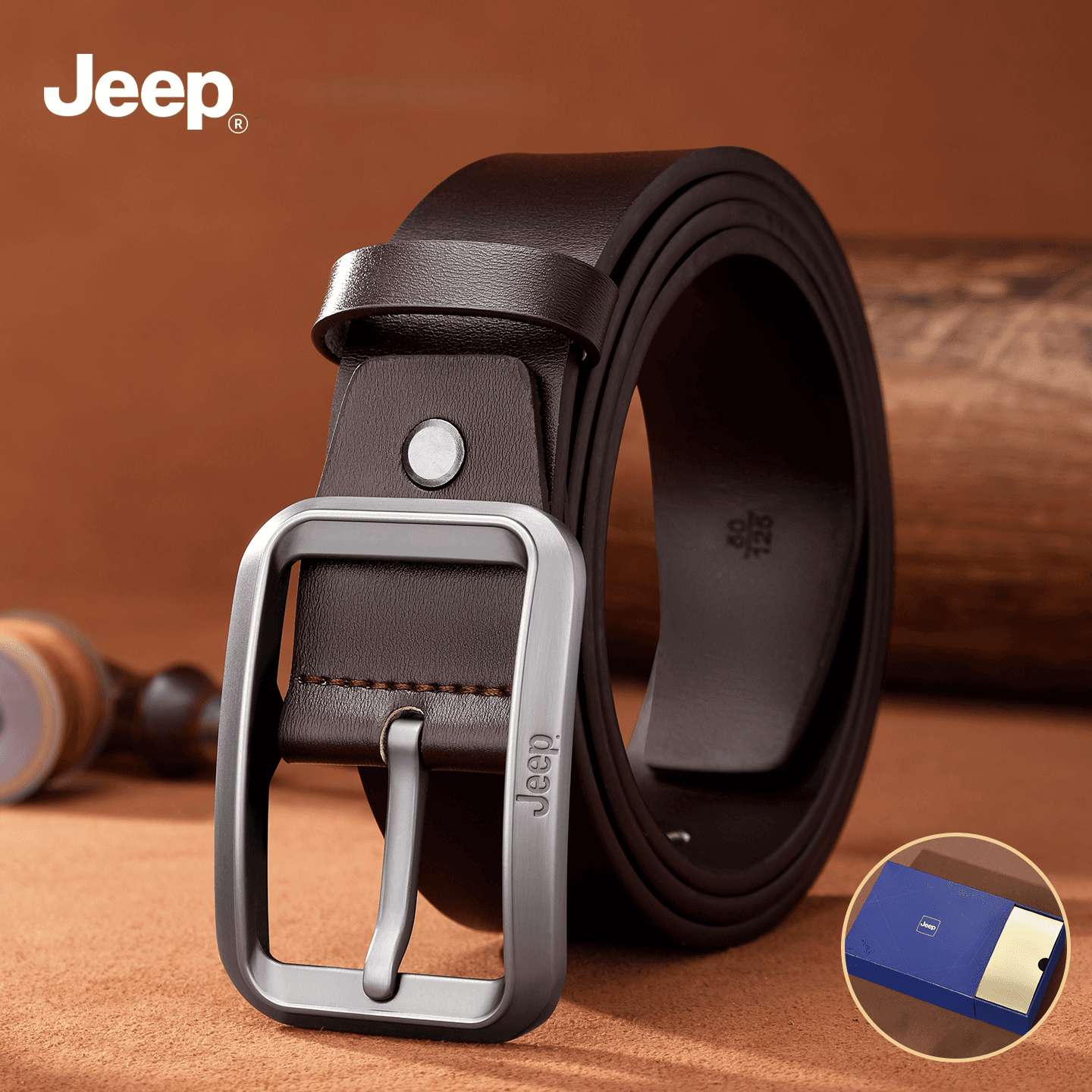 Ремень Jeep Цинковый сплав Спилок из коровьей кожи Спилок коровьи ремни Мужской 3,8 см - изображение 2