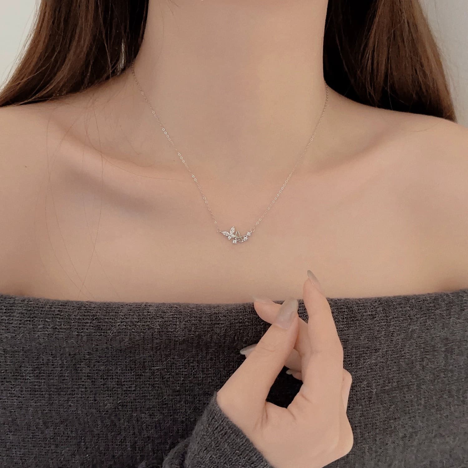 Ожерелье JUICY GRAPE ZIRCONIUM Титановое стальное ожерелье для женщин - изображение 2