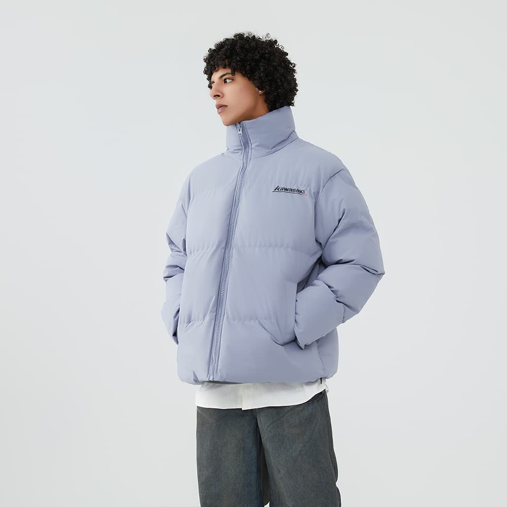 Зимняя куртка пуховик Kawasaki x Кавасаки Американский винтаж Люксовая уличная мода Термозащитный Буква Минималистичный Воротник-стойка Хлопковый пуховик Байкер Унисекс Повседневный Экстра свободный Молния На открытом воздухе Универсальный Хлопковый пуховик-карго Унисекс - изображение 20
