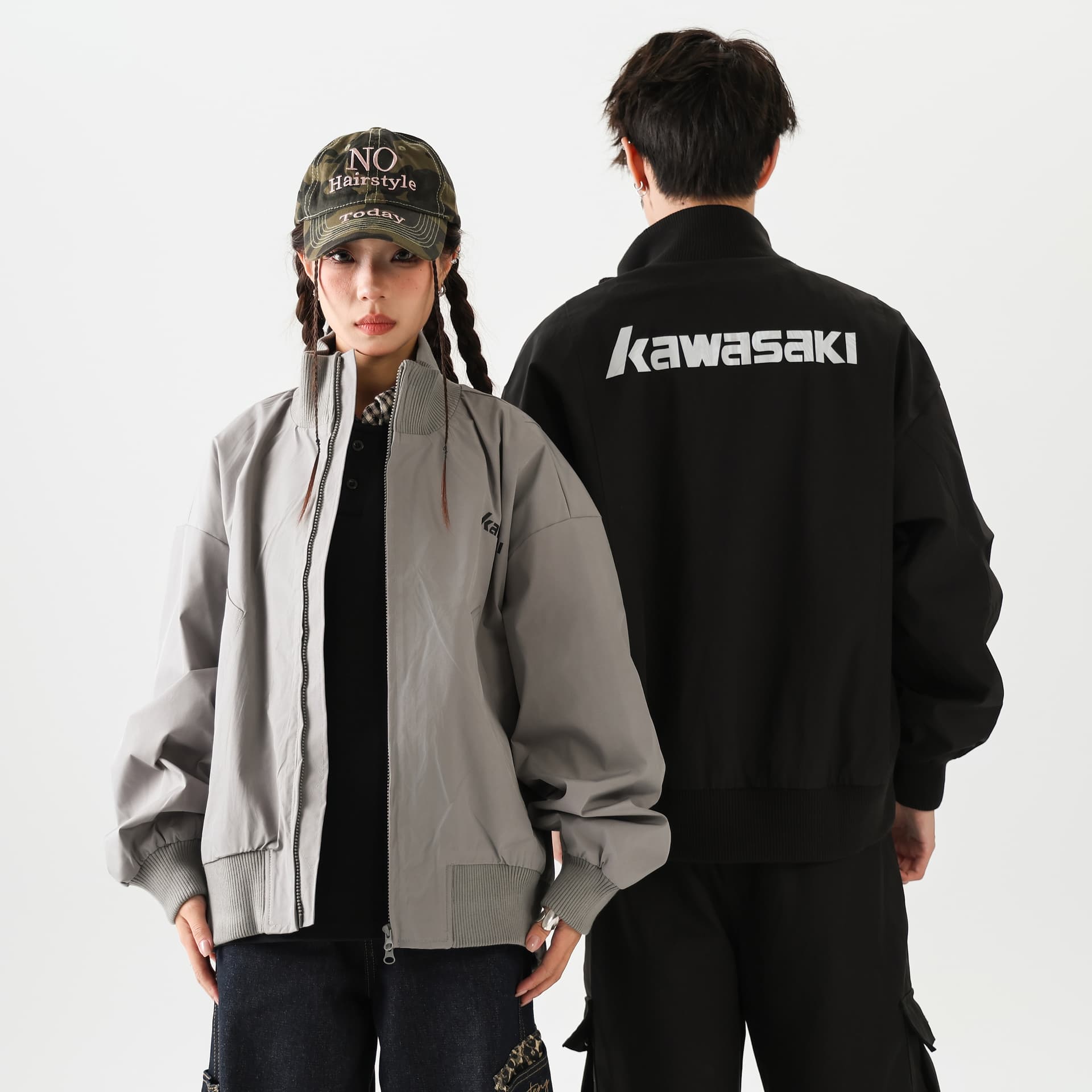 Куртка Kawasaki Американский винтаж люксовая уличная мода Cleanfit готический городской техвир куртка с накладными карманами унисекс - изображение 7