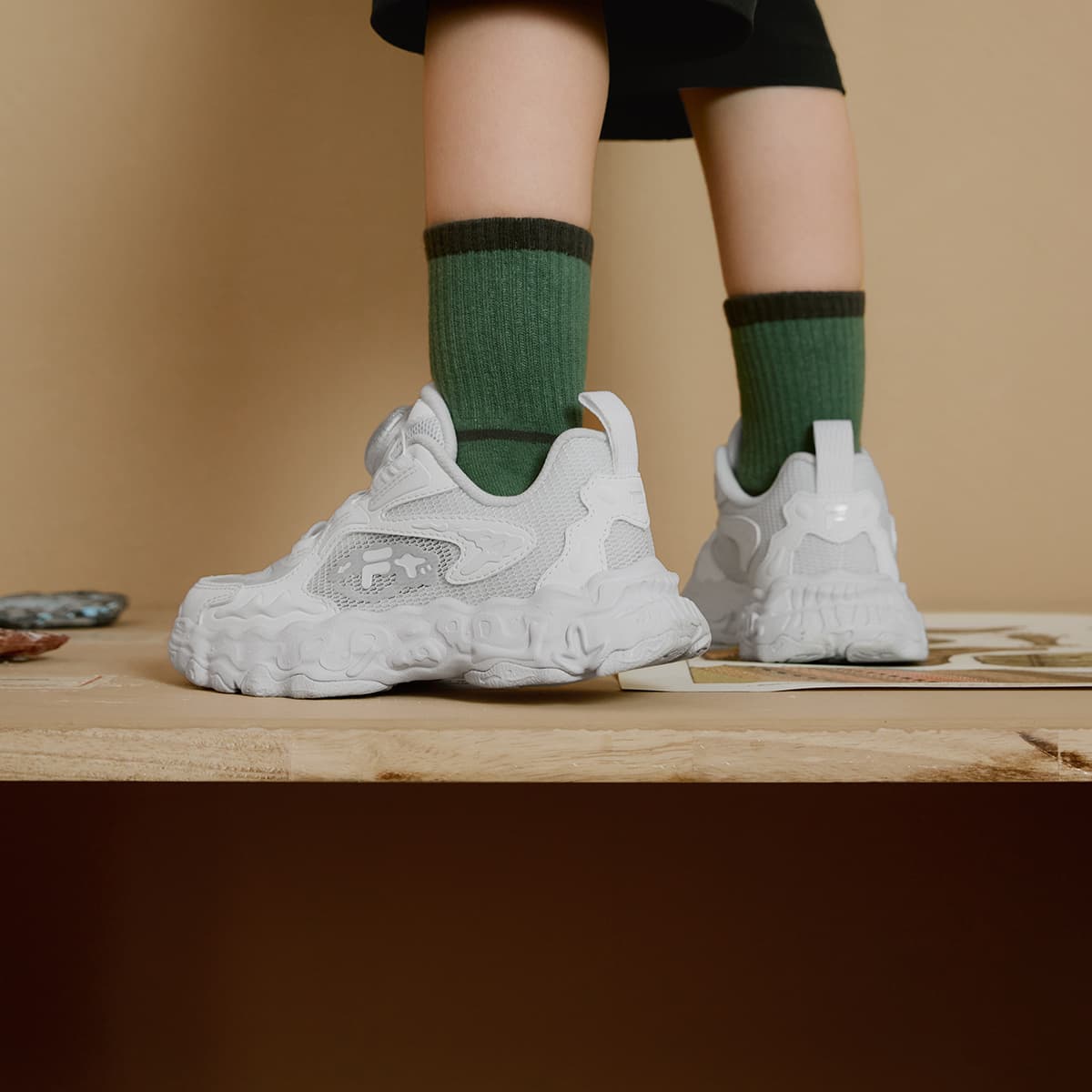 Кроссовки FILA KIDS Амортизация и Легкость Низкий Топ Детская Беговая Обувь FILA Белая Детская Возраст 3-7 Лет - изображение 7