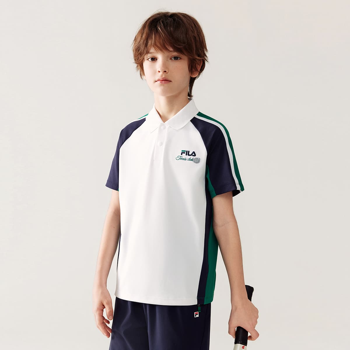 Футболка FILA KIDS Выступление Fpf Короткий рукав T-рубашка Нефритовый белый для детей - изображение 4