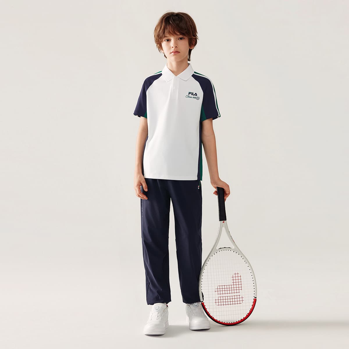 Футболка FILA KIDS Выступление Fpf Короткий рукав T-рубашка Нефритовый белый для детей - изображение 6