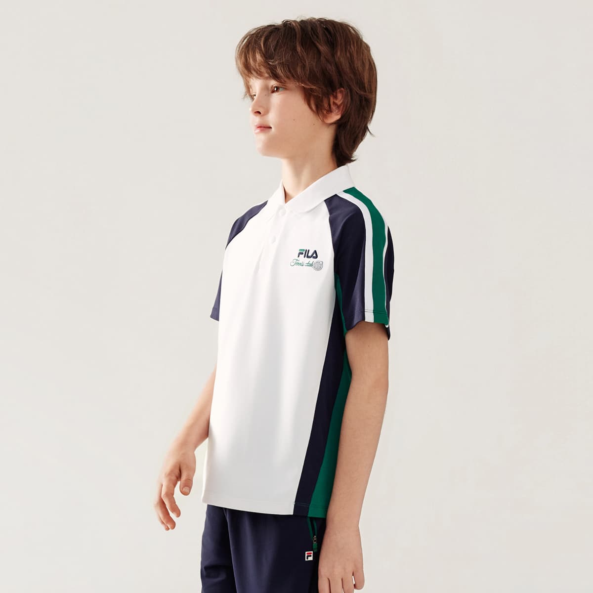 Футболка FILA KIDS Выступление Fpf Короткий рукав T-рубашка Нефритовый белый для детей - изображение 5