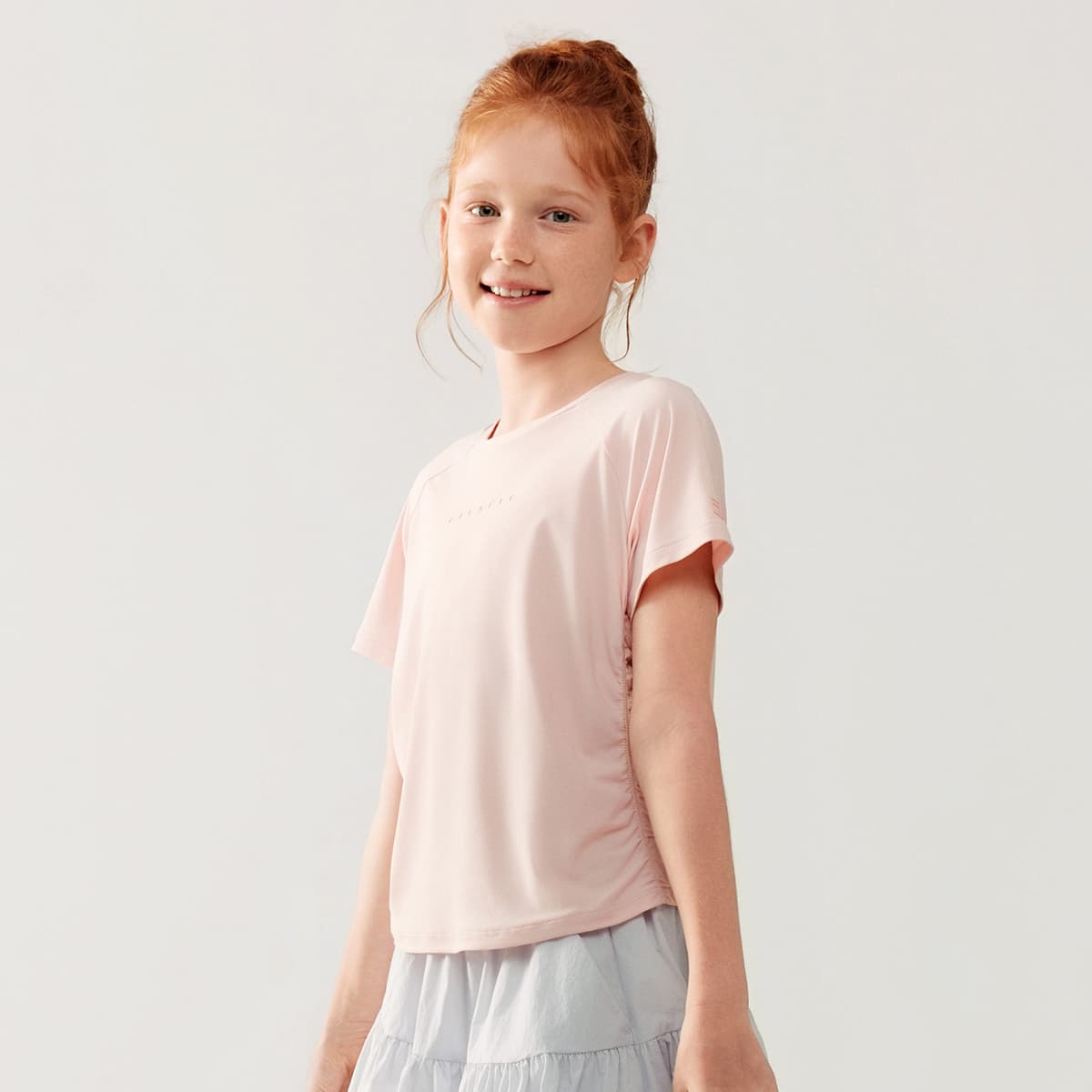 Футболка FILA KIDS Футболка FPF с коротким рукавом оранжевого и серо-розового цвета для детей - изображение 3