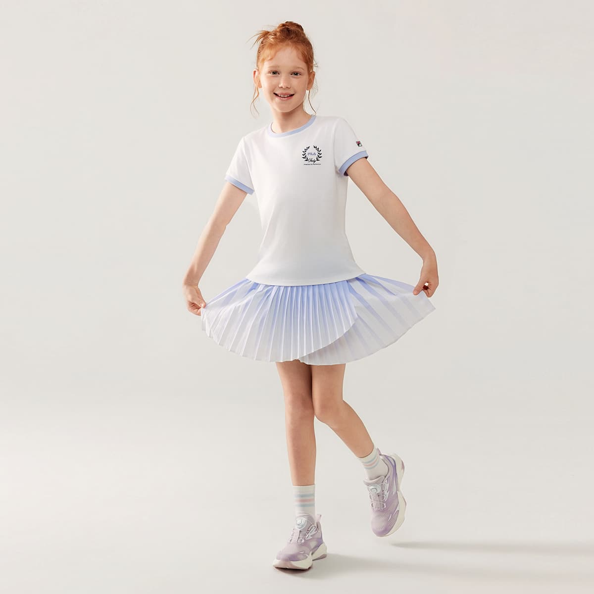 Футболка FILA KIDS Выступление FPH Короткий рукав Нефритовый белый Детский - изображение 4