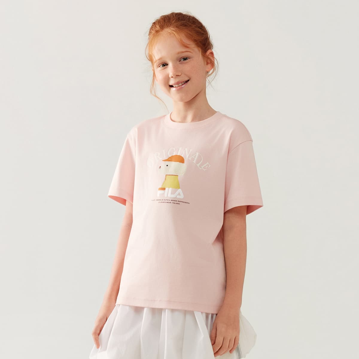 Футболка FILA KIDS T-рубашка Оранжевый Серый Розовый Детский - изображение 3
