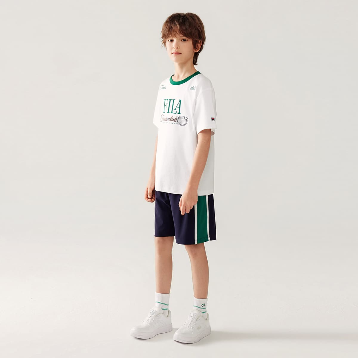 Футболка FILA KIDS Выступление FPF Нефритовый Белый Детские Рубашки - изображение 4