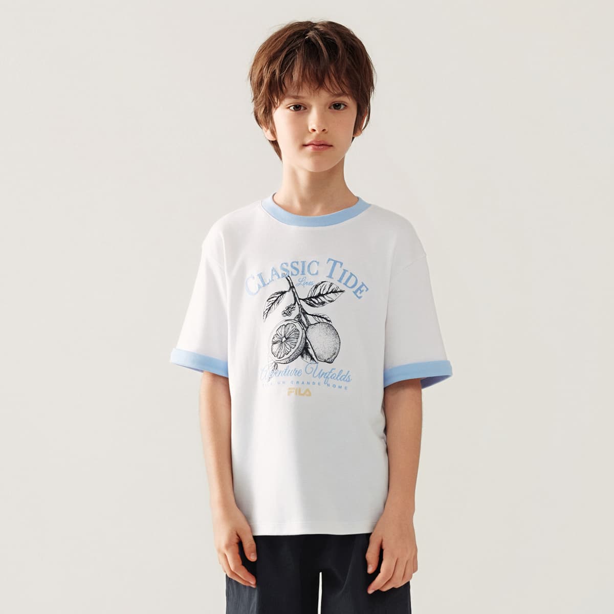 Футболка FILA KIDS Короткий рукав стандартный белый детский - изображение 3