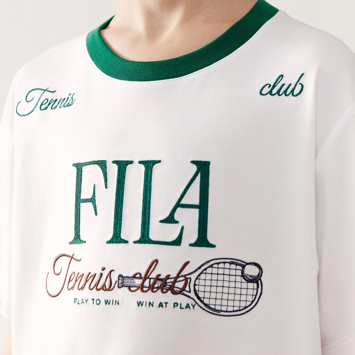 Футболка FILA KIDS Выступление FPF Нефритовый Белый Детские Рубашки - изображение 5