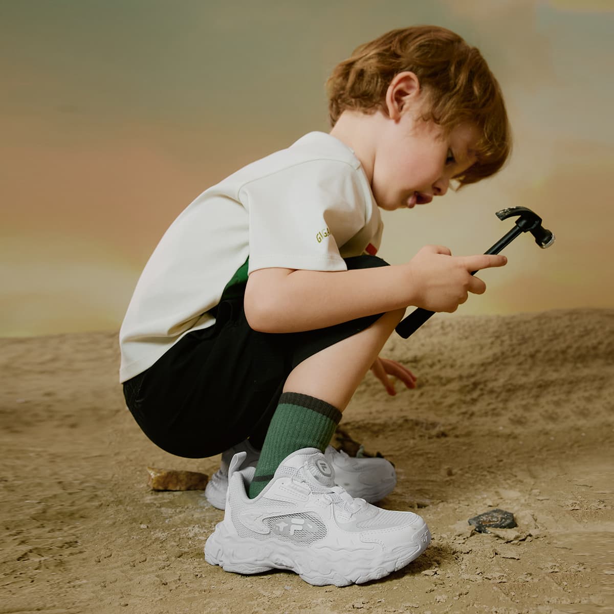 Кроссовки FILA KIDS Амортизация и Легкость Низкий Топ Детская Беговая Обувь FILA Белая Детская Возраст 3-7 Лет - изображение 8