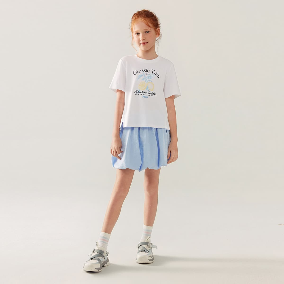 Футболка FILA KIDS Короткий рукав стандартный белый детский - изображение 4