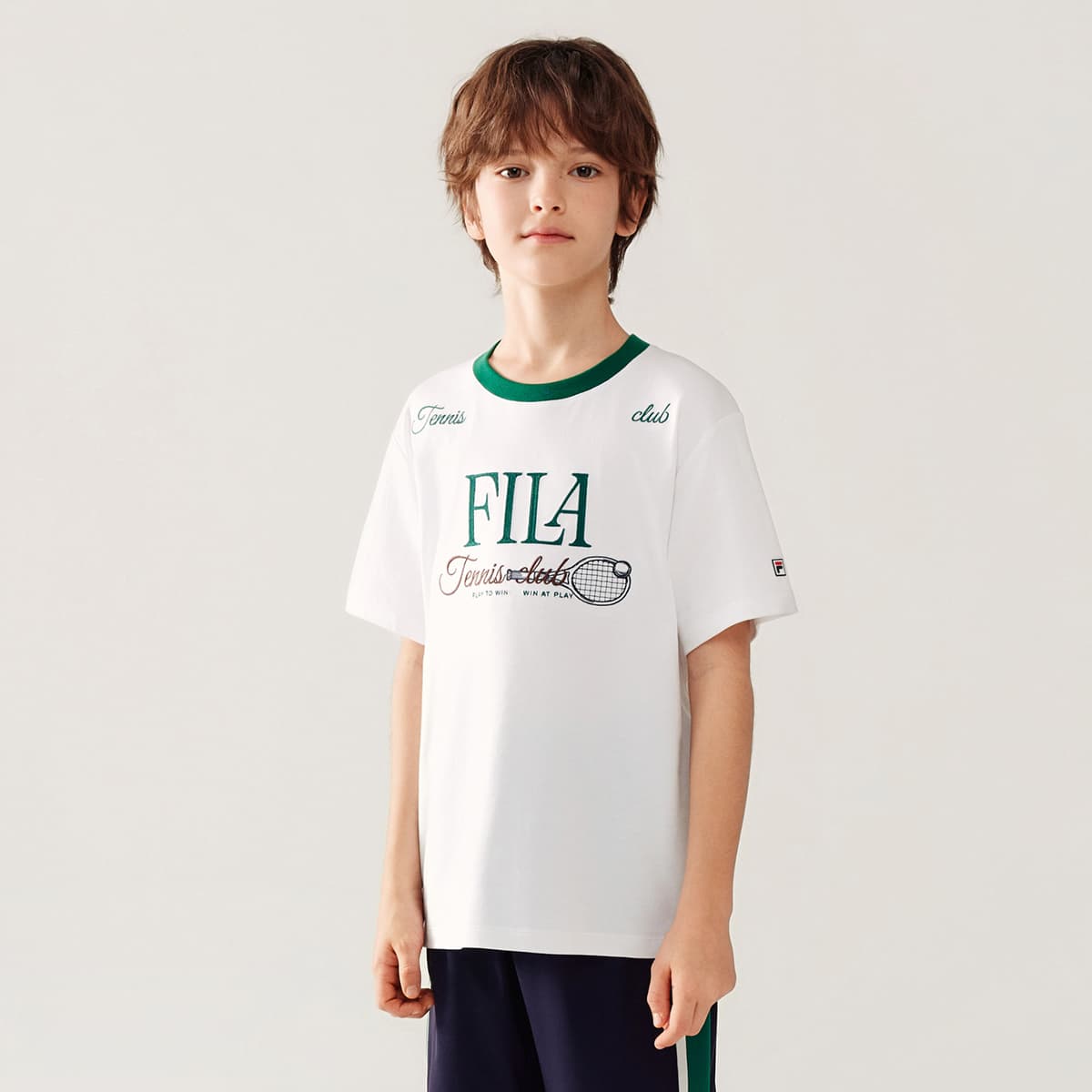 Футболка FILA KIDS Выступление FPF Нефритовый Белый Детские Рубашки - изображение 2