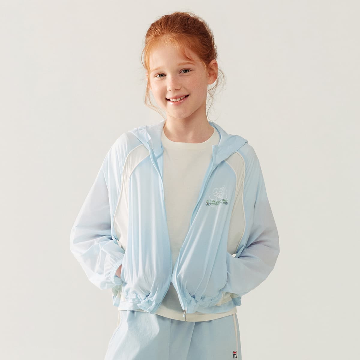 FILA KIDS Одежда с защитой от солнца цвет Dusty Аква Синий для детей - изображение 2