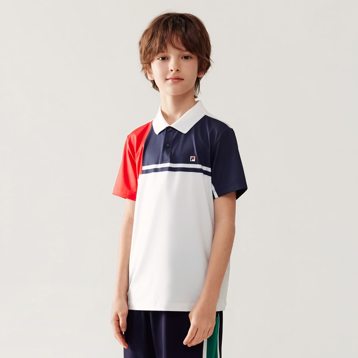 Футболка FILA KIDS Выступление FPF Короткий Sleeved Поло RD Королевский синий Детский - изображение 3