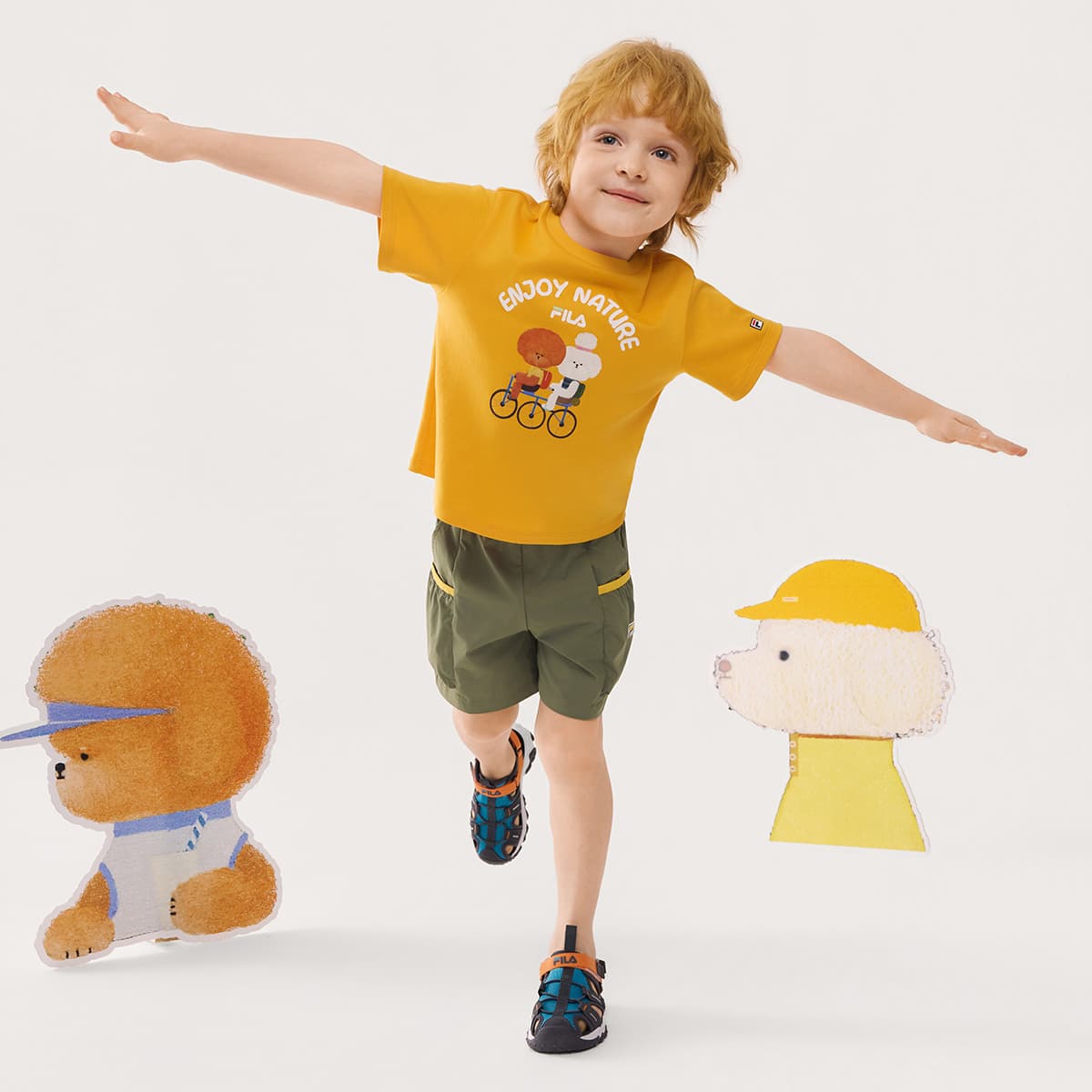 FILA KIDS Одежда Шорты Детские Военный Зеленый - изображение 4