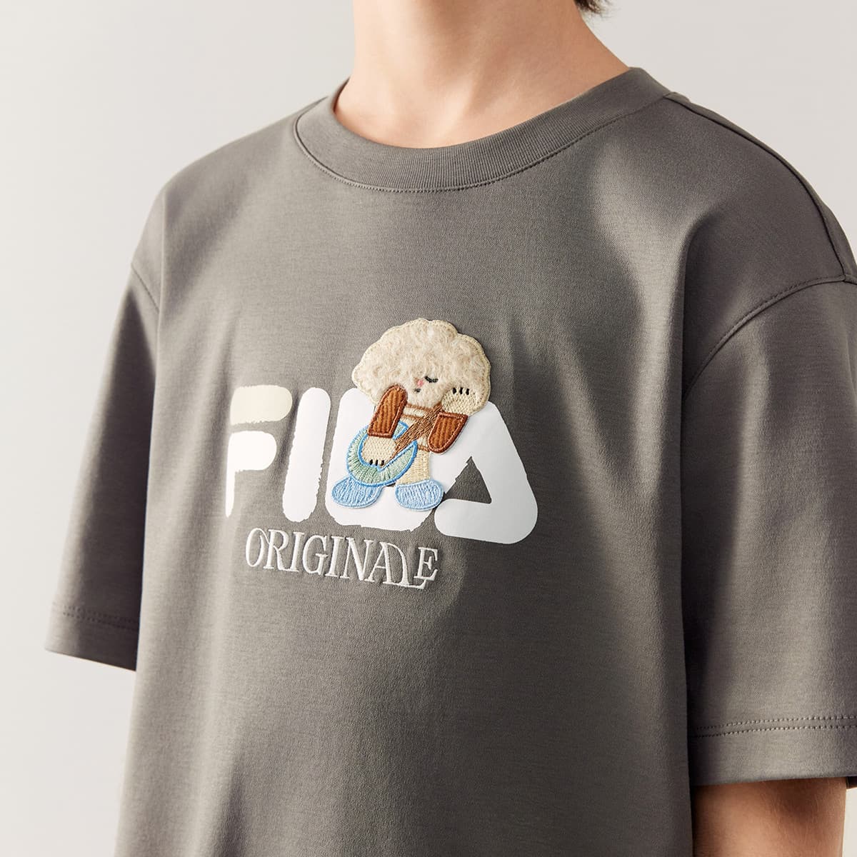 Футболка FILA KIDS Футболка Wash Серый Детский - изображение 5