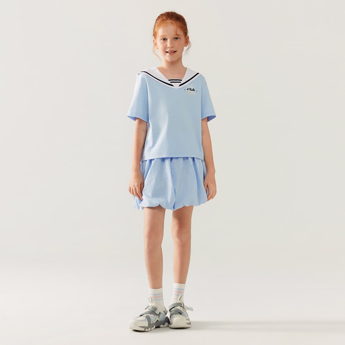 Футболка FILA KIDS Короткий рукав Небесно-синий Детский - изображение 4