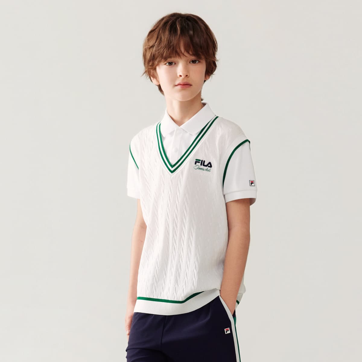 Футболка FILA KIDS Выступление FPH Короткий рукав Нефритовый белый Детский - изображение 3